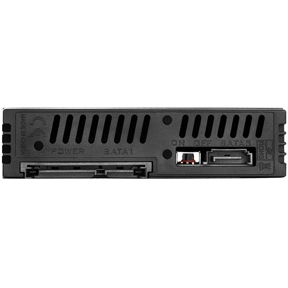 SilverStone SST-FS202B Festplatten-Backplane 2x2,5" in 3,5" Einschub, Aluminium, Schwarz, 6 Gbit/s, Schloss, LED, Hot-Swap