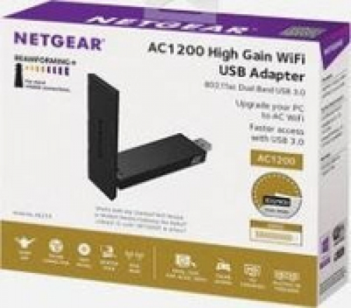 NETGEAR Verstärkender AC1200 USB-WLAN-Adapter (802.11ac Dualband USB 3.0)