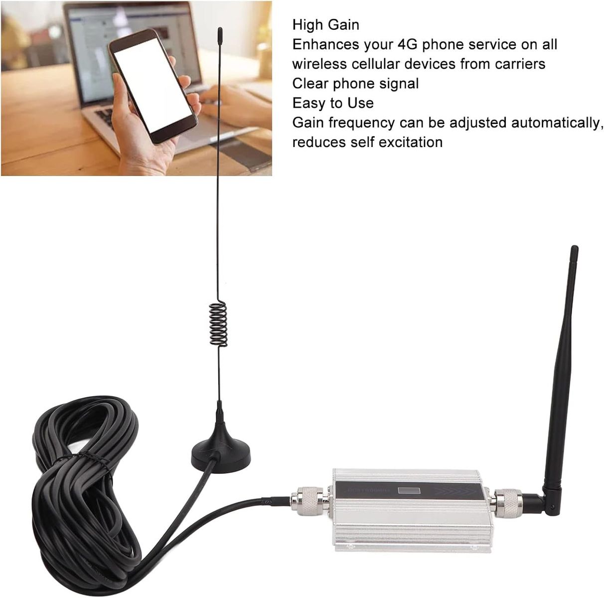 Tonysa Tonysaz6dhp1vekq-11 4G-Handyverstärker für Zuhause, Dual-Frequenz Handy-Repeater DCS 1800 MHz, Antenne, EU-Stecker