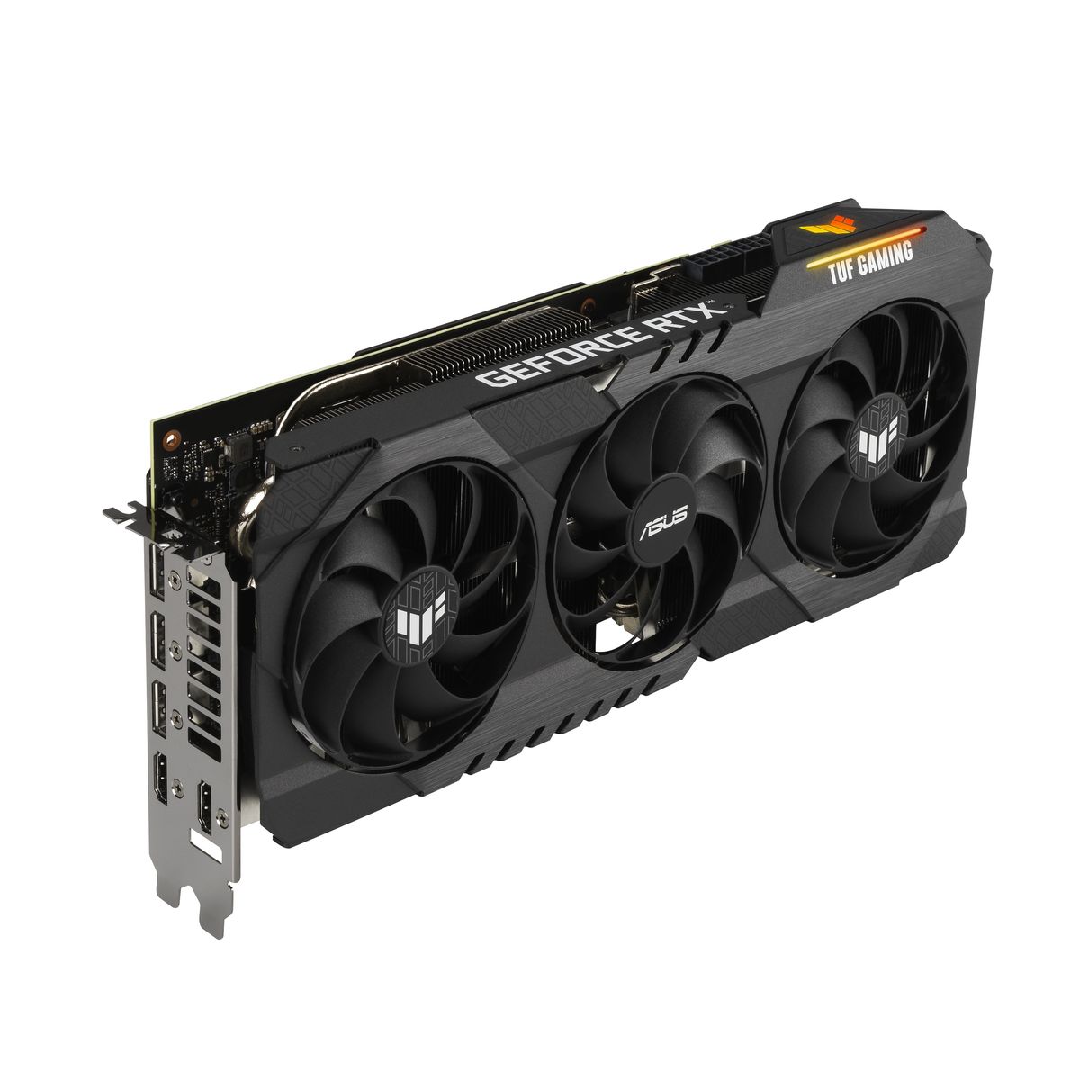 ASUS TUF Gaming GeForce RTX 3080 O12G GAMING, 12 GB GDDR6X, PCIe 4.0, HDMI 2.1 (2x), DisplayPort 1.4a (3x), 2x 8‑Pin, 2,7‑Slot, 3x Lüfter