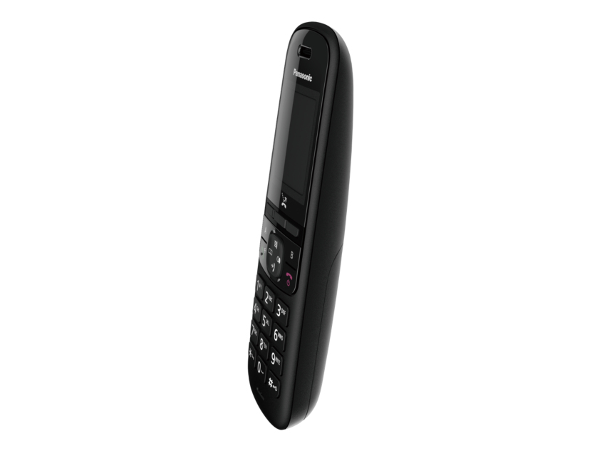 Panasonic Schnurloses Telefon Duo DECT Schwarz mit Anrufbeantworter