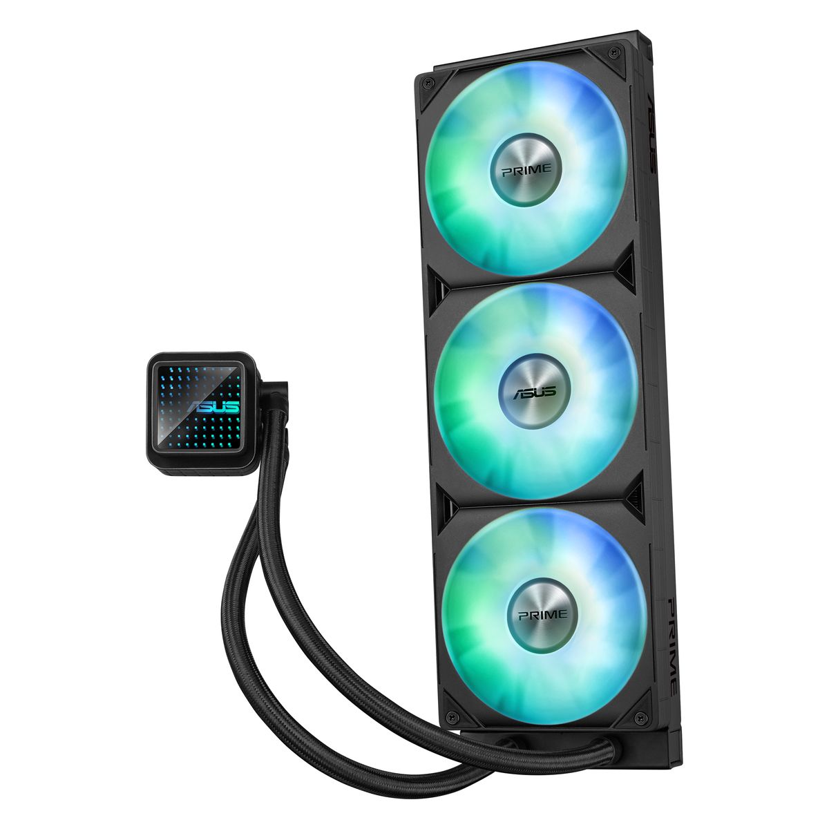 ASUS Prime LC 360 ARGB All-in-One-Flüssigkeitskühler 360 mm, 3x120 mm Lüfter, ARGB, Kupfer-Kontaktfläche, PWM, Schwarz