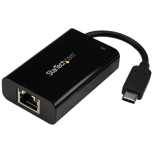 StarTech.com USB C to Gigabit Ethernet Adapter/Converter w/PD 2.0 - 1Gbps USB 3.1 Type C to RJ45/LAN Network w/Power Delivery Pass Through Charging - TB3