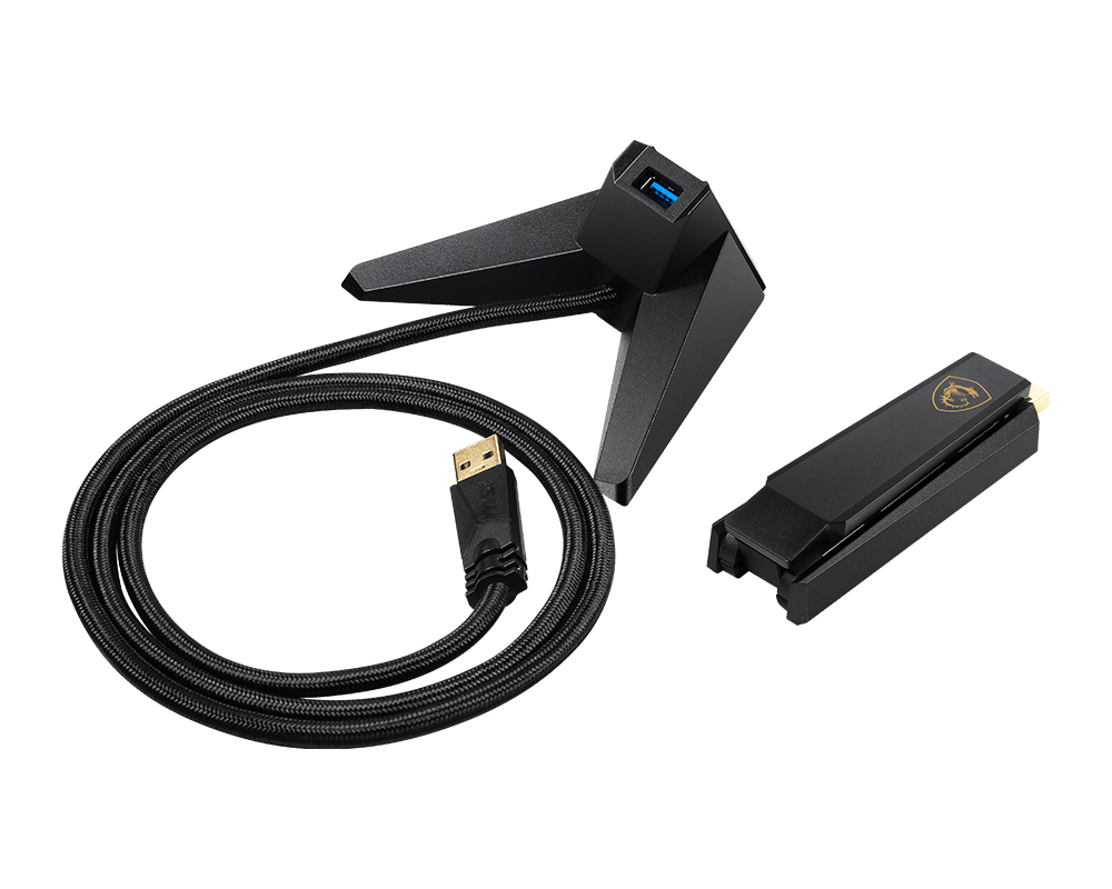 MSI AXE5400 USB-WLAN-Adapter, USB Typ-A, USB 2.0, Kabellos 2,4/5 GHz, Schwarz