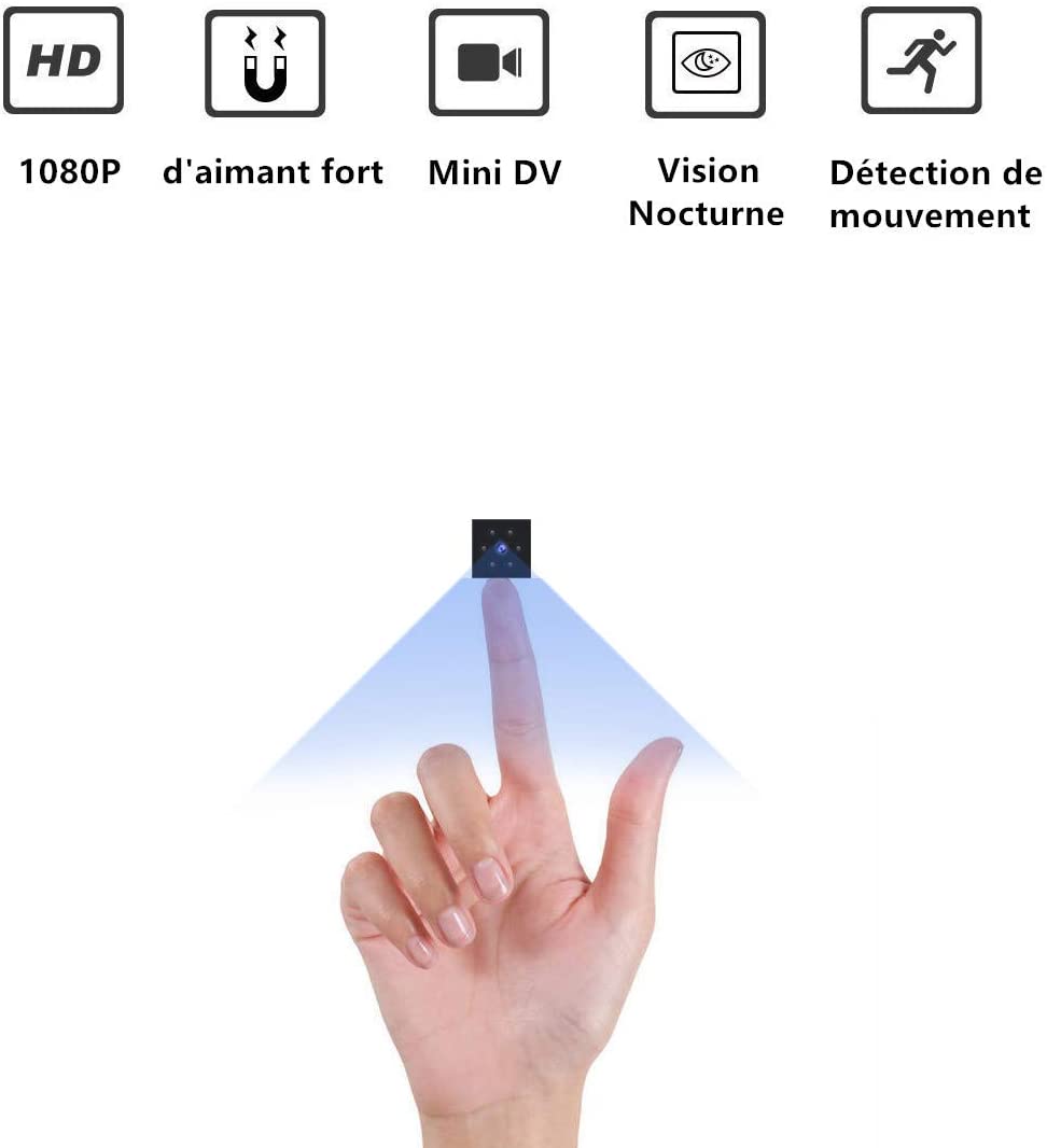 Gutkam Mini camera, surveillance camera HD 1080P indoor/outdoor home small nanny cam built in magnetic with motion detection night vision