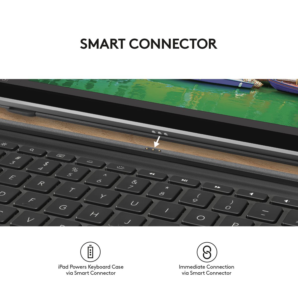 logitech SLIM COMBO Tastatur für Mobilgeräte Schwarz Smart Connector (GBR Layout - QWERTY)