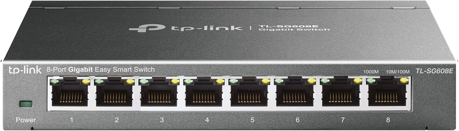 TP-Link TL-SG608E 8-Ports Gigabit Easy Smart Managed Netzwerk Switch(Plug-and-Play,Metallgehäuse, QoS, IGMP-Snooping,VLAN, zentrales Management, energieeffizient) 8-Port Managed