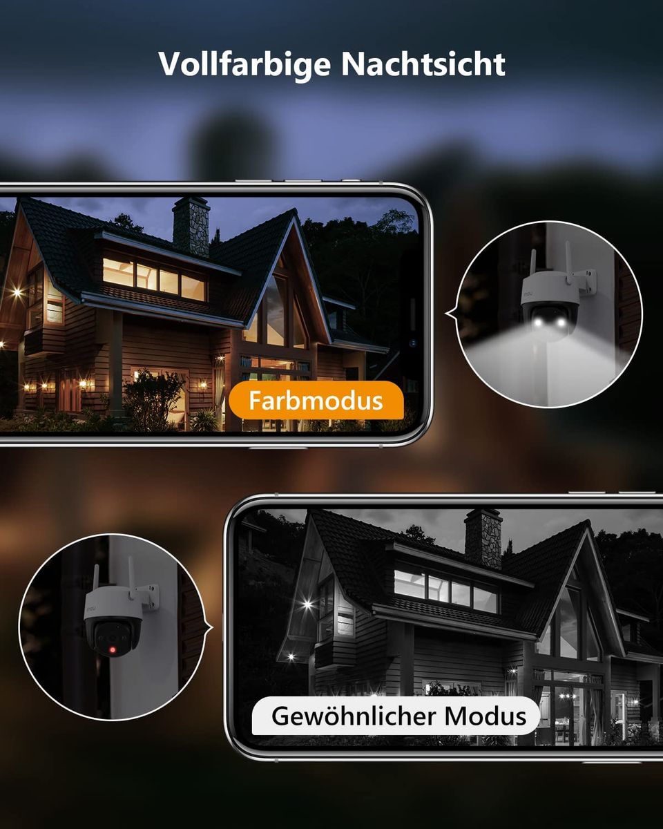 Imou 360 Grad Überwachungskamera Aussen PTZ,1080P WLAN Kamera Outdoor mit KI-Personenerkennung,Akustischer & Visueller Alarm,Automatische Verfolgung,Nachtsicht,2-Wege-Audio,IP 66,Cruiser SE+ Cruiser Se+ 2mp