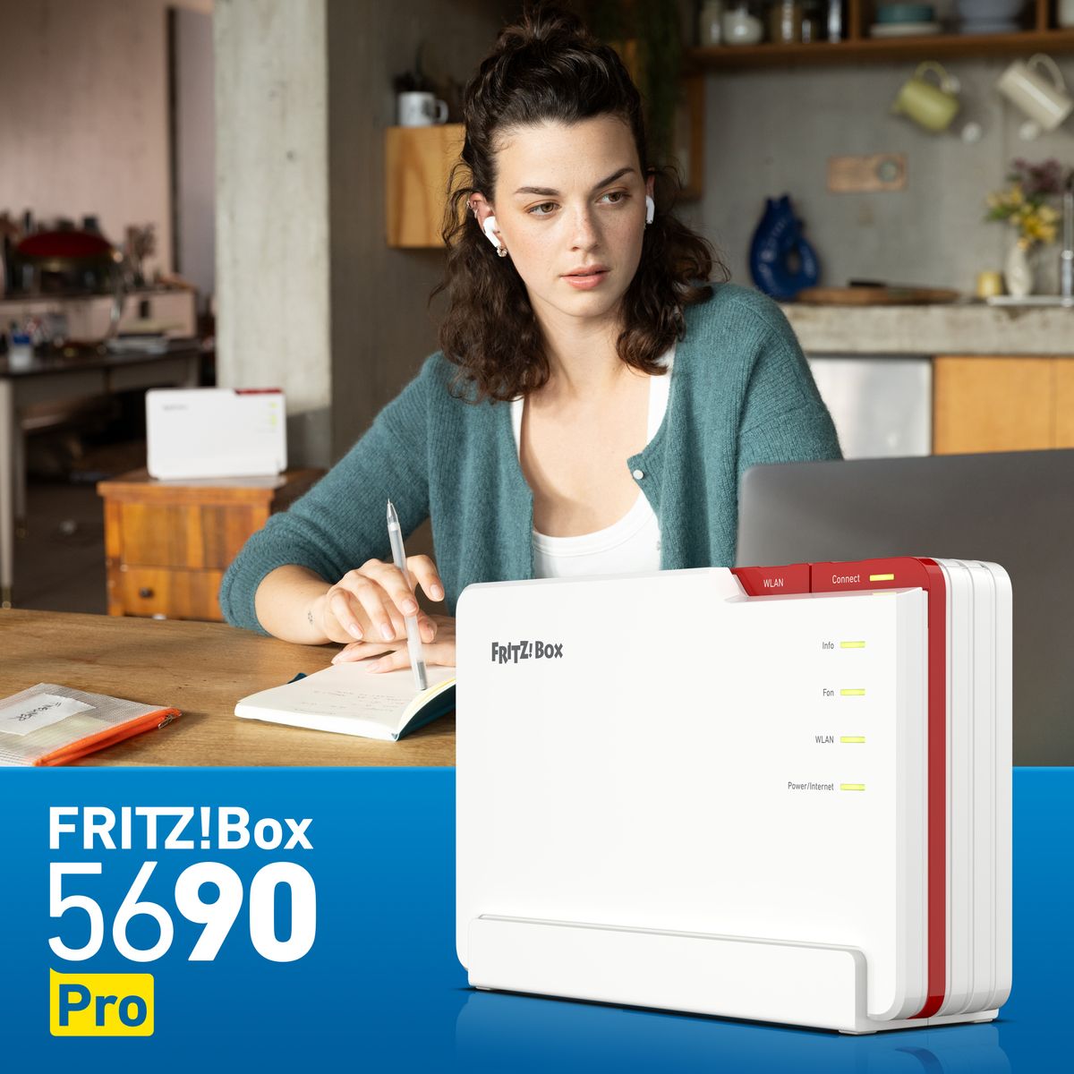 AVM FRITZ!Box 5690 Pro Modem-Router Tri-Band Wi-Fi 7 2,4/5/5 GHz 5760 Mbit/s 2.5G WAN/LAN 4x Gigabit LAN USB 3.1 Zigbee DECT Weiß