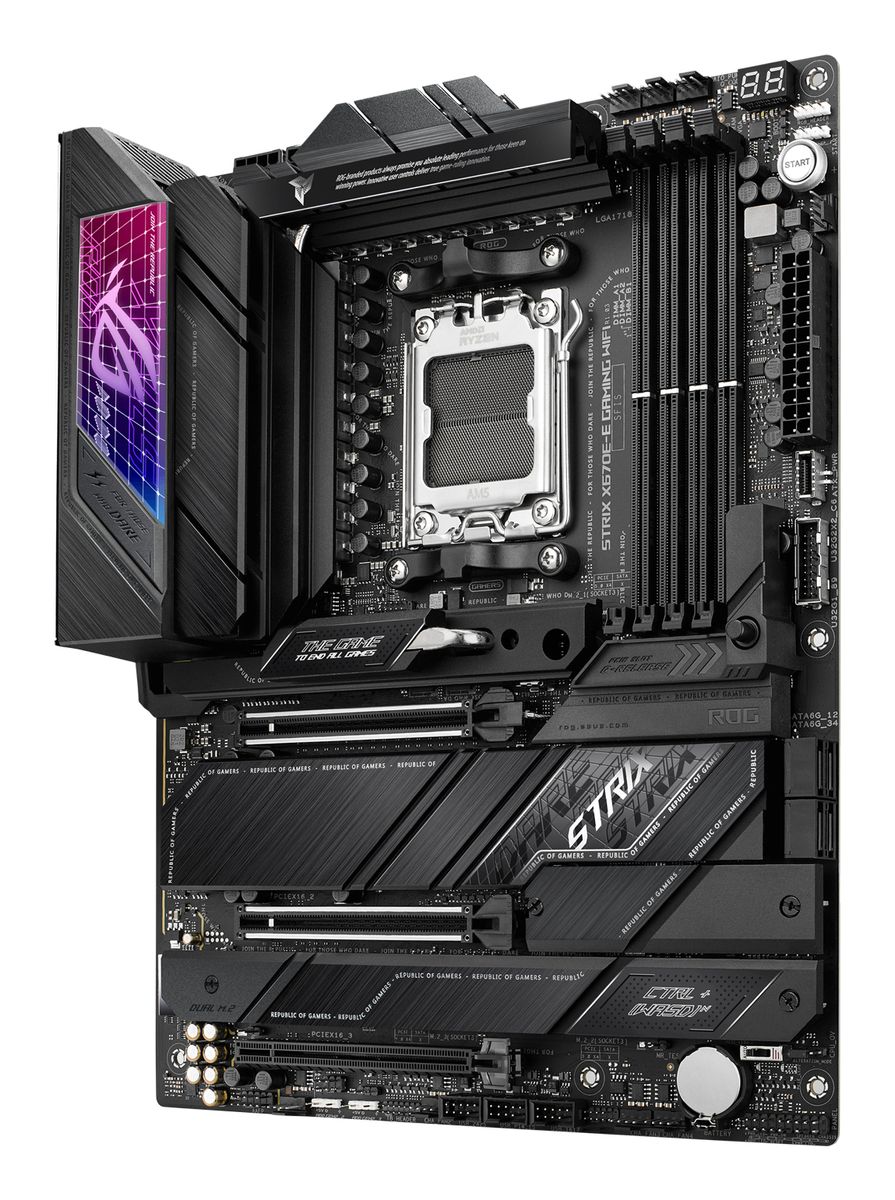 ASUS ROG Strix X670E-E Gaming WiFi Mainboard AM5 ATX, DDR5, PCIe 5.0, 4x M.2, 2.5Gb LAN, Wi‑Fi 6E, Bluetooth 5.2, USB 3.2 Gen2x2, Aura Sync