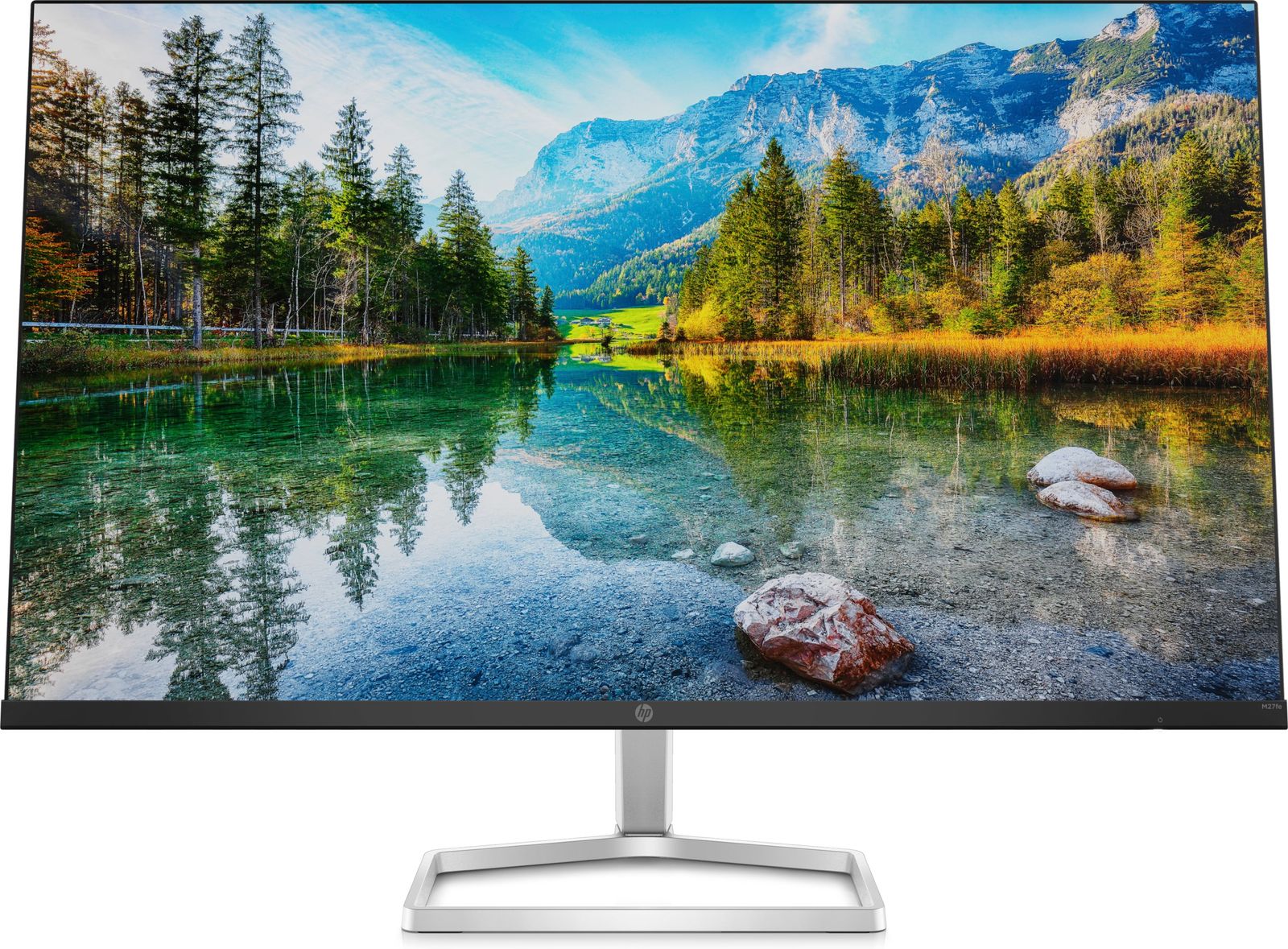 HP M27fe 27“ Monitor, FHD, 16:9, Anti-Glare, 75Hz IPS-Panel, 5 ms Reaktionszeit, neigbar, AMD FreeSync, 300 Nits, Low Blue Light, HDMI 1.4, VGA, keine VESA-Halterung, Silber
