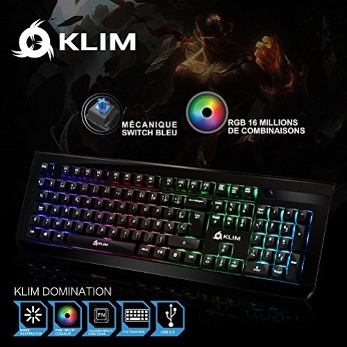 KLIM Domination Mechanische RGB Gaming Tastatur Wired FR-Layout