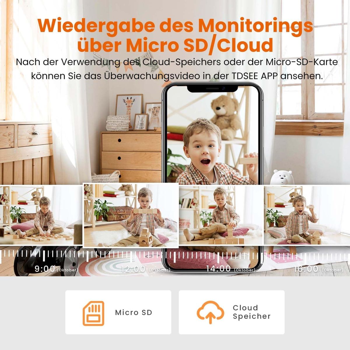 Tenda Überwachungskamera Innen CP3 V2.2, 360 Grad WLAN IP Kamera, 2-Wege-Audio, 1080P, Nachtsicht, Ton & Licht Alarm, Bewegungsverfolgung, Haustierkamera für Hund/Katze, Baby Kamera, Alexa, Schwarz CP3 Schwarz