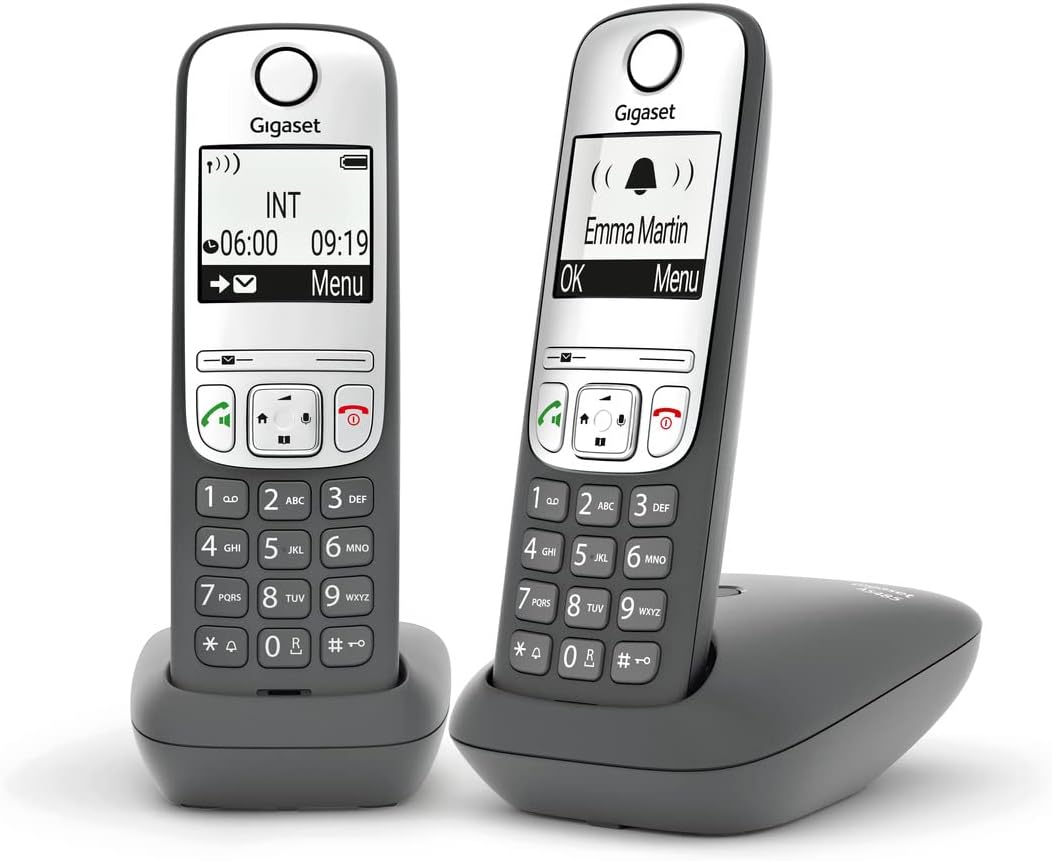 Gigaset AS485 Duo, Telefoni Cordless, Vivavoce, Trasferimento di chiamata, Tastiera Illuminata, Chiamate interne tra i due portati, [Italia] 2 pezzi