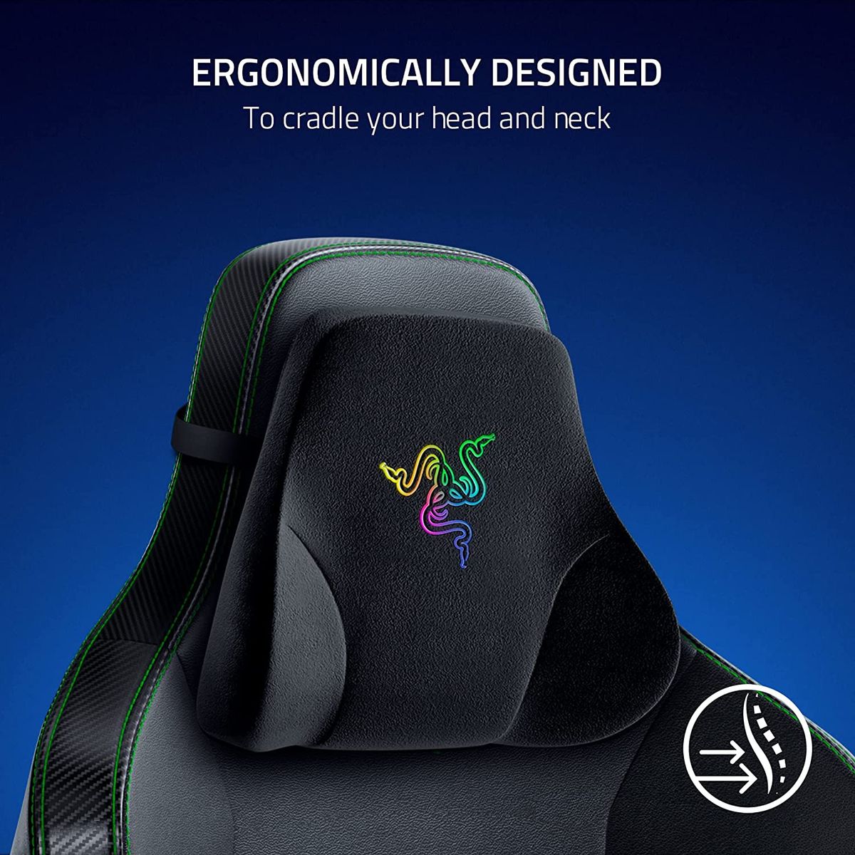 Razer  Head Cushion Chroma RGB Nacken- & Kopfkissen für Gaming Stühle Black