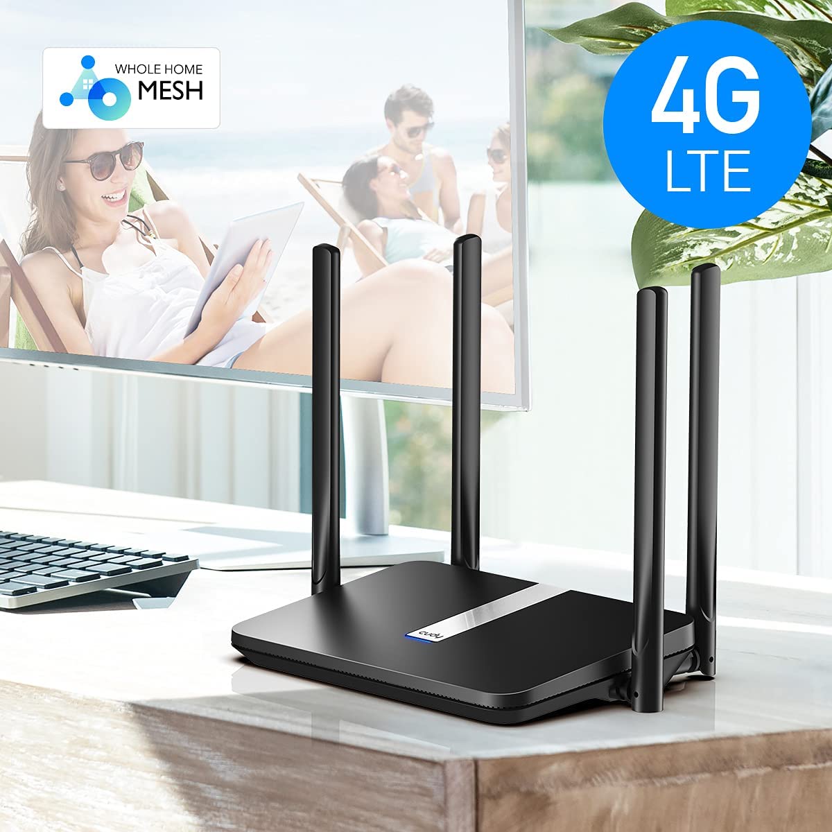 Cudy AC 1200Mbit/s WLAN 4G LTE Mesh Router 150 Mbit/s LTE-Download WLAN 1200Mbit/s LAN/WAN-Port FDD TDD DDNS VPN SIM