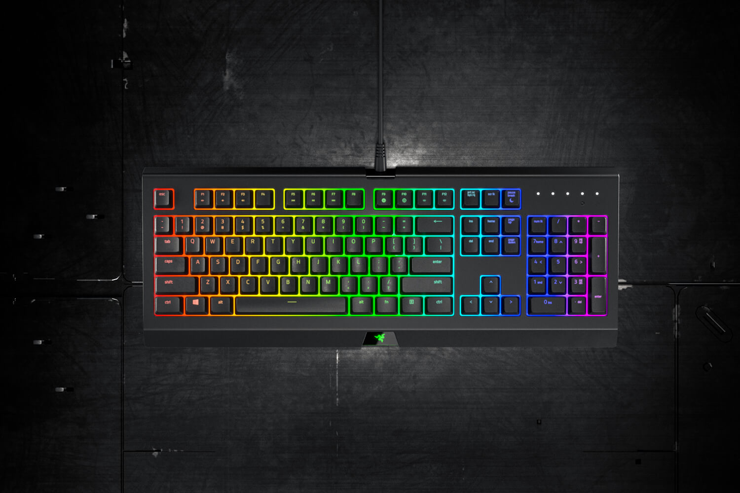 Razer Cynosa Chroma Gaming Keyboard Membrane Switches RGB PRT Layout QWERTY