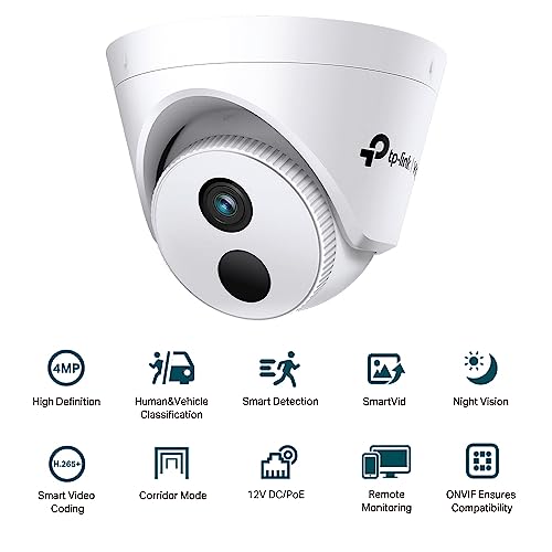 TP-Link VIGI C440I 4MP IR Turret Netzwerkkamera, 2,8mm, PoE, Nachtsicht 30 m, Innen, Weiß