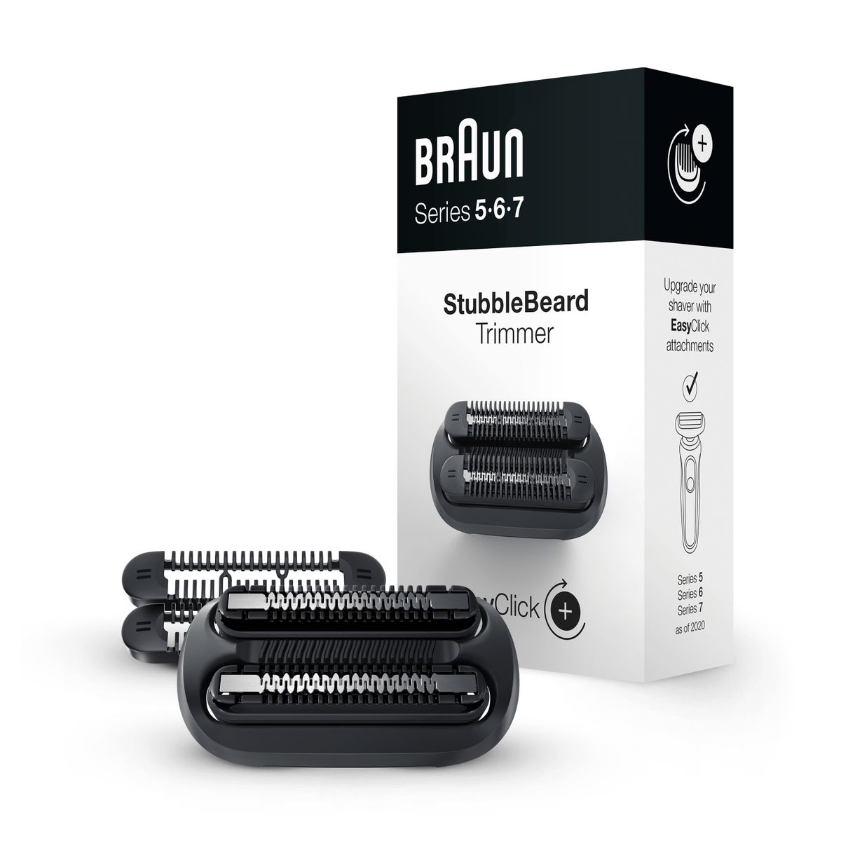 Braun EasyClick 3-Day Beard Trimmer Attachment for Mens Shavers, Compatible with Series 5, 6 and 7 Electric Shavers (Shaver Models from 2020) 3-Day Beard Trimmer Single