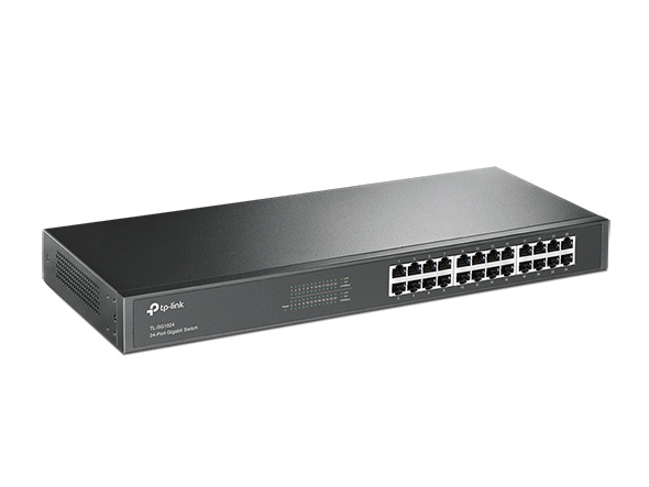 TP-Link TL-SG1024(UN) V11.0 24-Port-Gigabit-Rackmount-Switch, Unmanaged, 1U, 24x RJ45 10/100/1000, AC-Netzteil, 48 Gbit/s Switchingkapazität