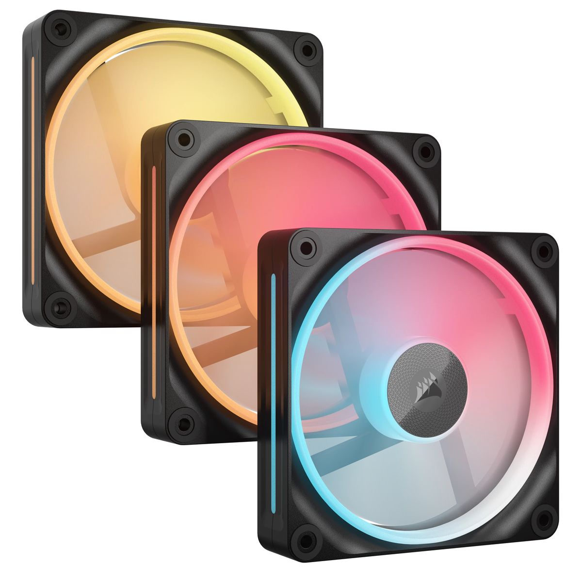 Corsair iCUE LINK LX120-R RGB Gehäuselüfter 120 mm, 2400 RPM, PWM, Schwarz, 3er-Pack