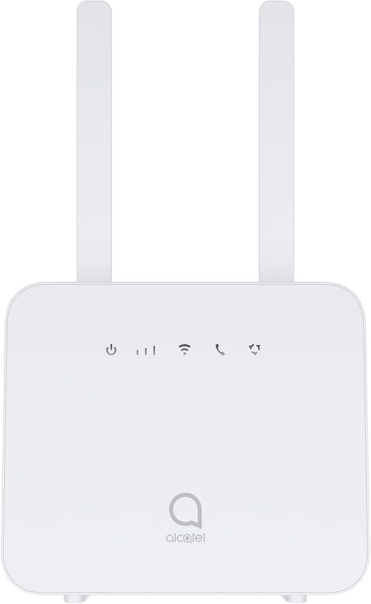 TCL HH42CV2-2BLCFR1 LINKHub 4G Mobilfunk-Router, Kategorie 4, Mobiler WLAN-Hotspot bis zu 32 Nutzer, 2x RJ45, RJ11, 2x SMA-Antennen, 802.11b/g/n 2,4 GHz, Akku 2300 mAh, Weiß