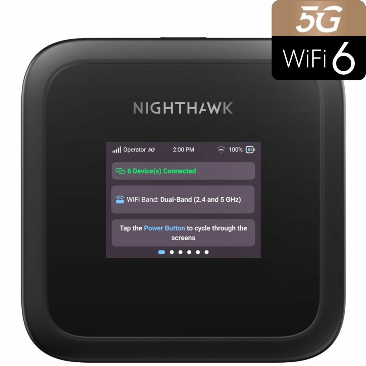 NETGEAR Nighthawk M3 (MH3150-100EUS) Mobiler 5G Hotspot Router, WiFi 6, Dual-Band 2,4/5 GHz, Akku 5185 mAh, Schwarz