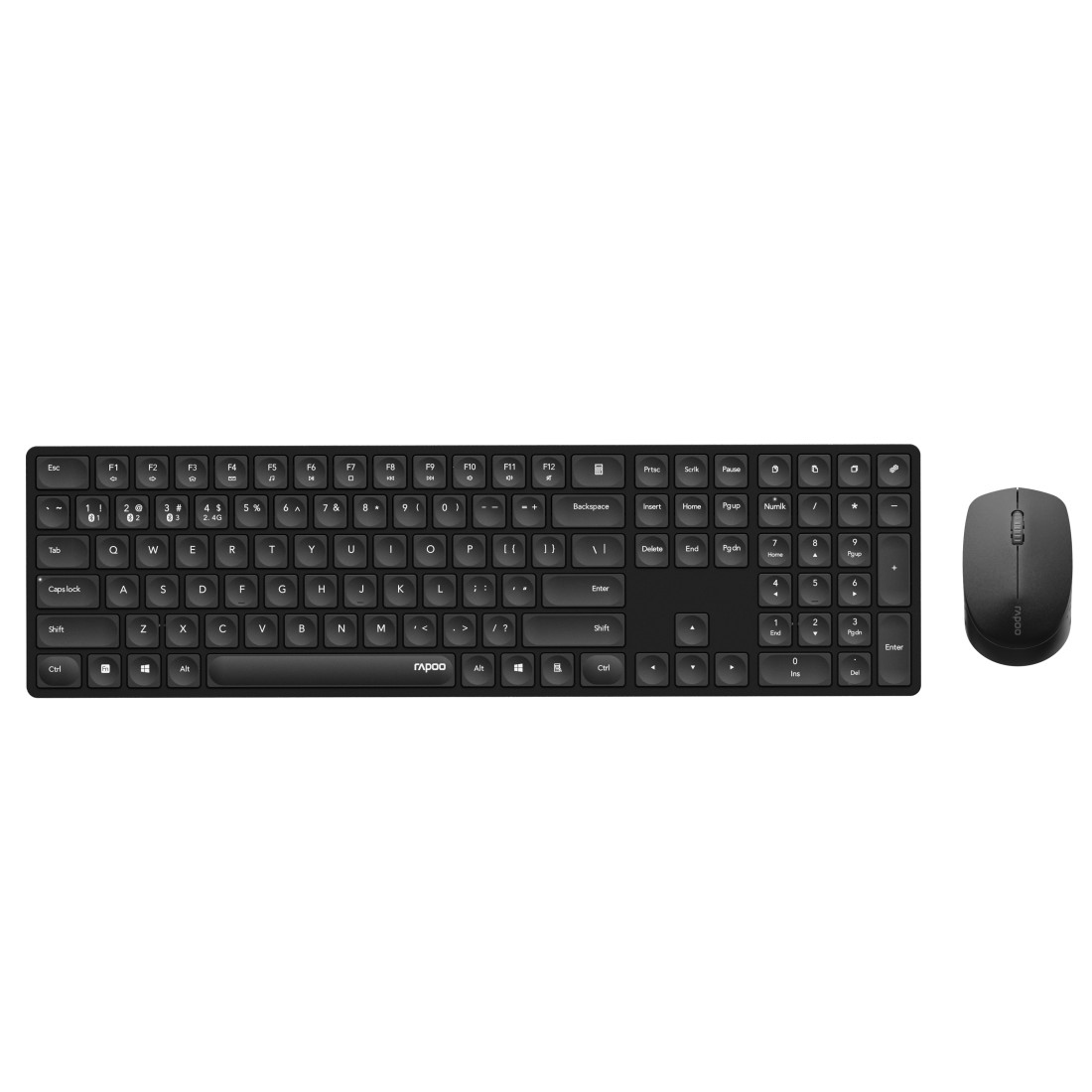 Rapoo 8020M Tastatur Maus enthalten Bu00fcro Bluetooth Schwarz - (DEU Layout - QWERTZ)