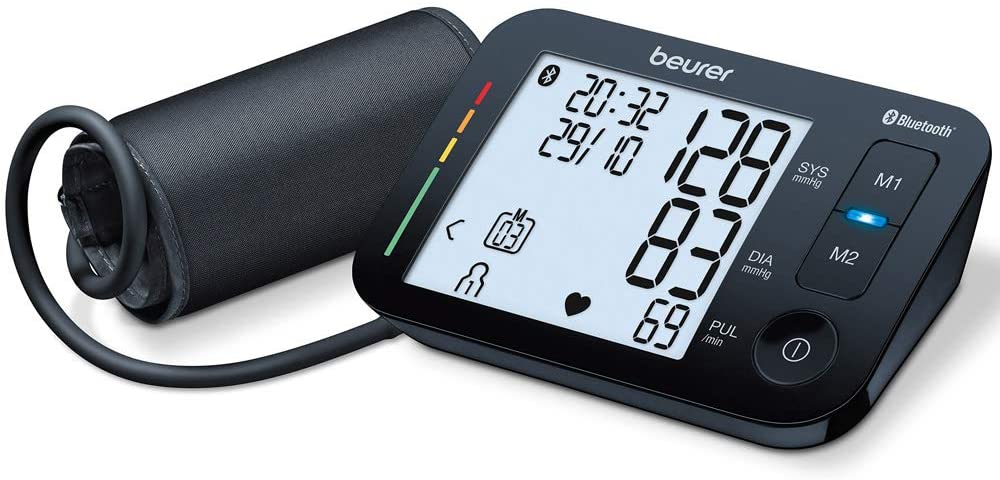Beurer BM 54 Upper arm blood pressure monitor, digital blood pressure monitor with XL display, app connection with certified data protection, arrhythmia detection, large cuff for upper arms from 22-44 cm App networking via Bluetooth.