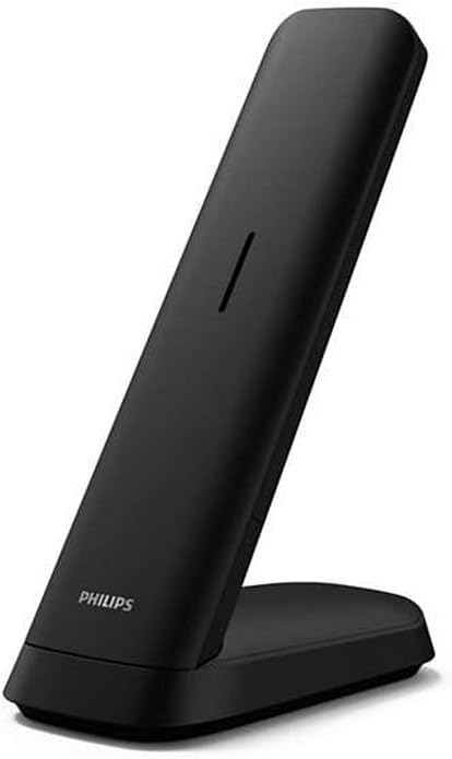 Philips M4701B/12 Schnurloses DECT-Telefon, 4,6 cm (4,6 Zoll), LCD-Display, Hintergrundbeleuchtung, Agenda 50 Zahlen, Freisprecheinrichtung, programmierbare Tasten, HQ-Sound – Schwarz (kompatibel: ES