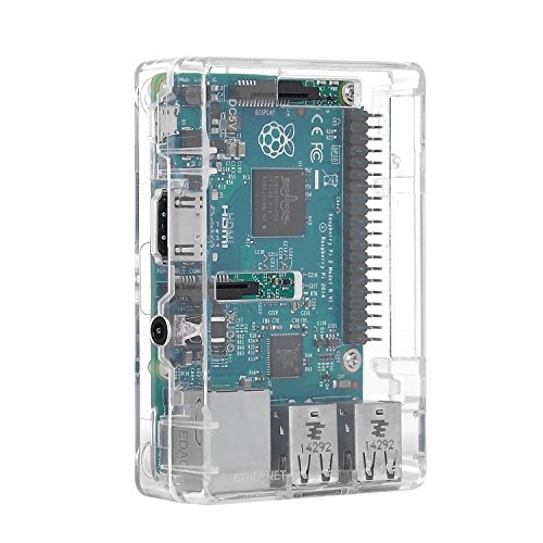 IVSO Raspberry Pi 3 Model B case - High quality PC Protective Case with 2x Heatsinks for Raspberry Pi 3 Model B, Pi 2 Model B /Pi Model B+ (Transparent)