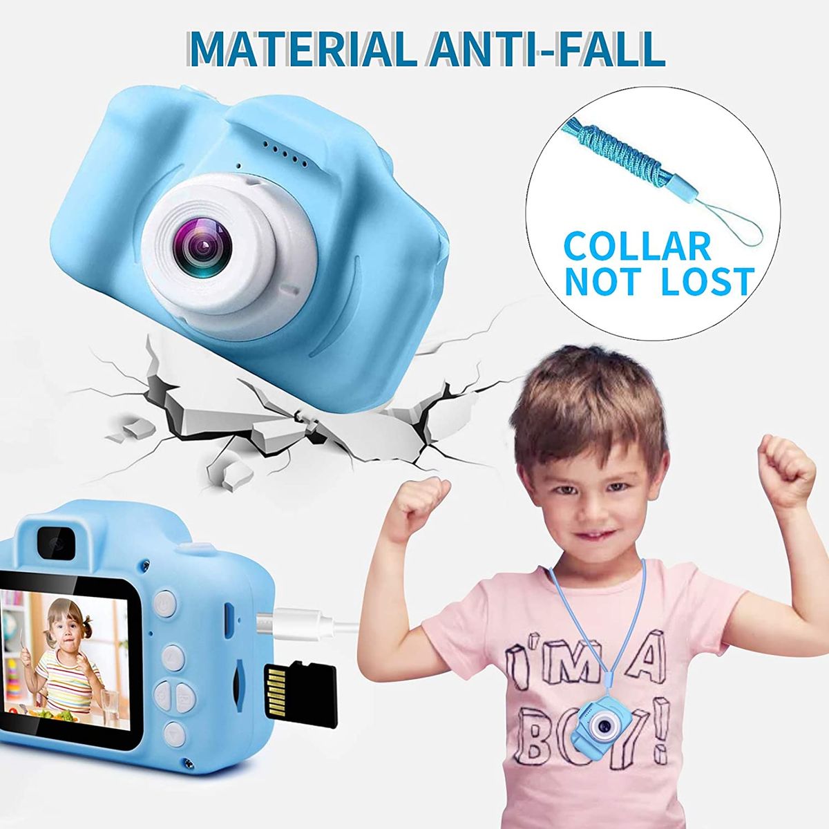 CHENAN Kinderkamera Digital Kamera für Kinder Jungen und Mädchen Geschenke Spielzeug für 3 bis 12 Jahre alte Kamera Spielzeug mit 2 Zoll HD-Bildschirm 1080P 32 GB TF-Karte (Blau)