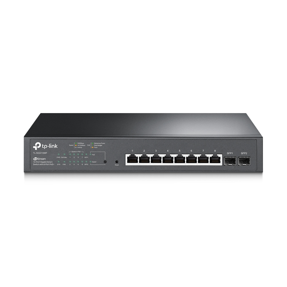 TP-Link TL-SG2210MP 8 Port Gigabit Smart PoE Switch mit 2 SFP-Slots & OC200 Omada Hybrid PoE Hardware Controller für EAP Serie, USB Port für automatisches Backup