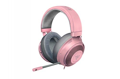 RAZER Kraken Quartz Wired Gaming Headset mit Cooling Gel Ohrpolstern pink