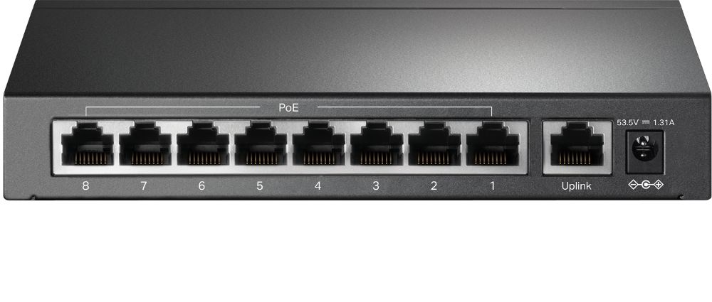 TP-Link 9-Port 10/100Mbit/s-Desktop-Switch mit 8 PoE+-Ports