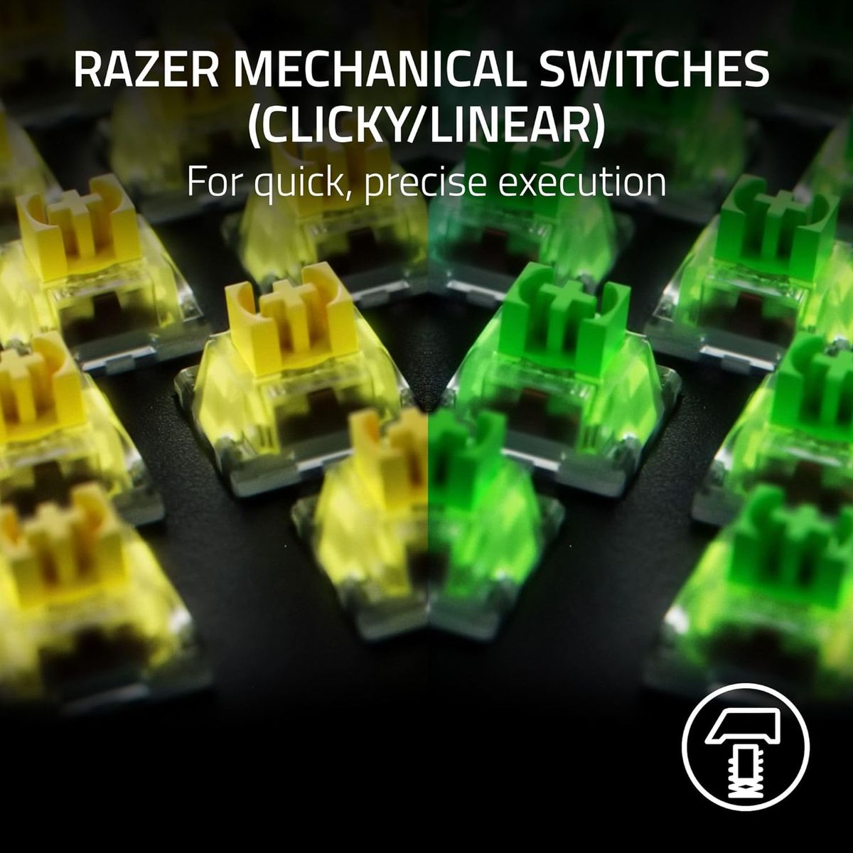 Razer BlackWidow V4 X (Gru00fcner Schalter) - Mechanische Gaming-Tastatur mit Razer Chroma RGB (Mechanische Clicky-Schalter, 6 dedizierte Makro-Tasten, Doubleshot-ABS-Tastenkappen) - (GBR Layout - QWERTY)
