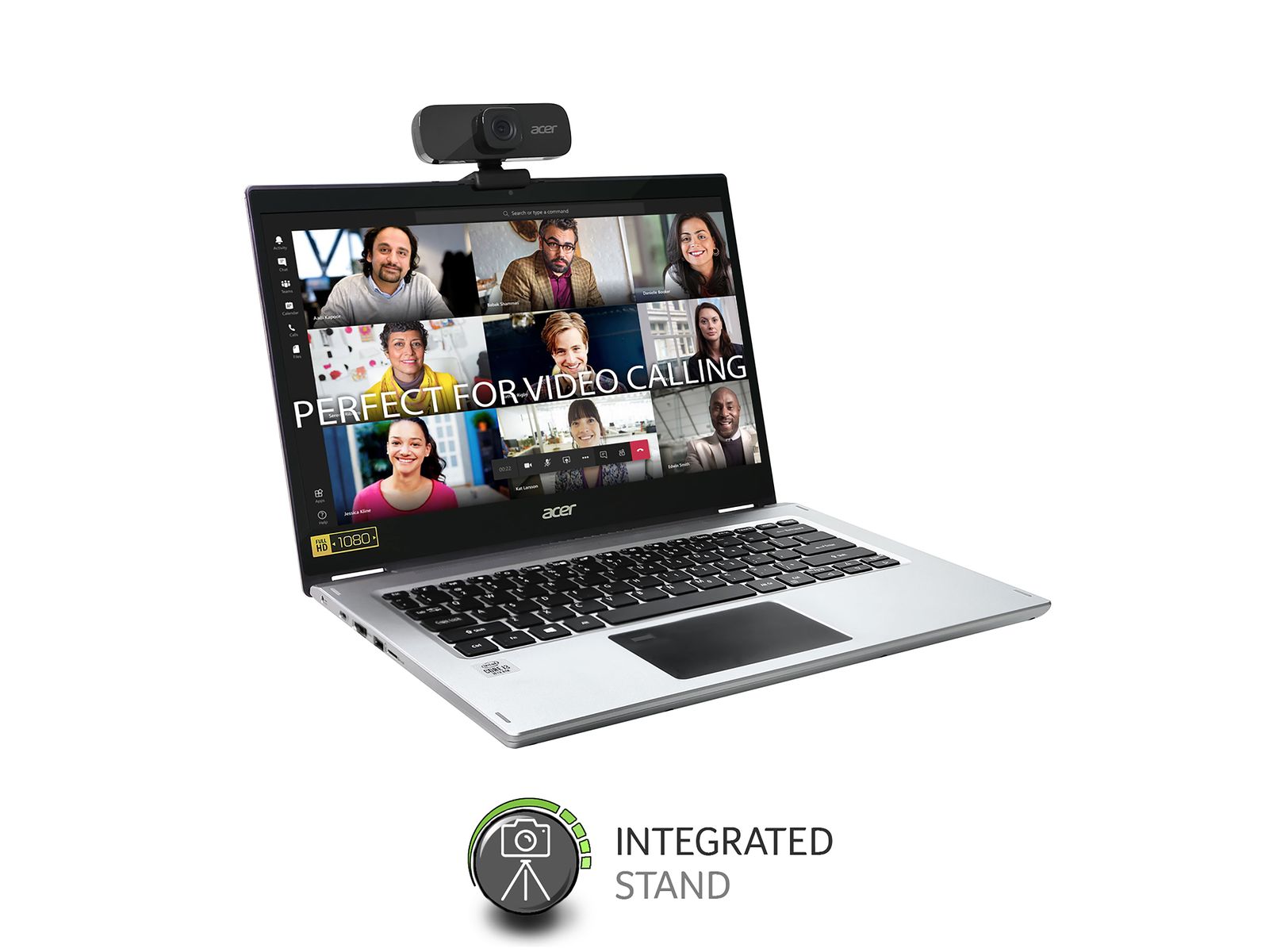 Acer QHD Konferenz Webcam (5 Megapixel, 30 FPS, 70° Weitwinkel, integriertes Noise Cancelling Mikro, kompatibel mit Win, Linux, Mac und Android) schwarz