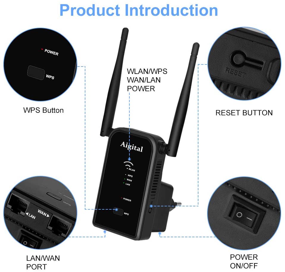 Aigital Wi-Fi Booster 300Mbps Long Range Extender Aigital Wi-Fi Booster 300Mbps Long Range Extender