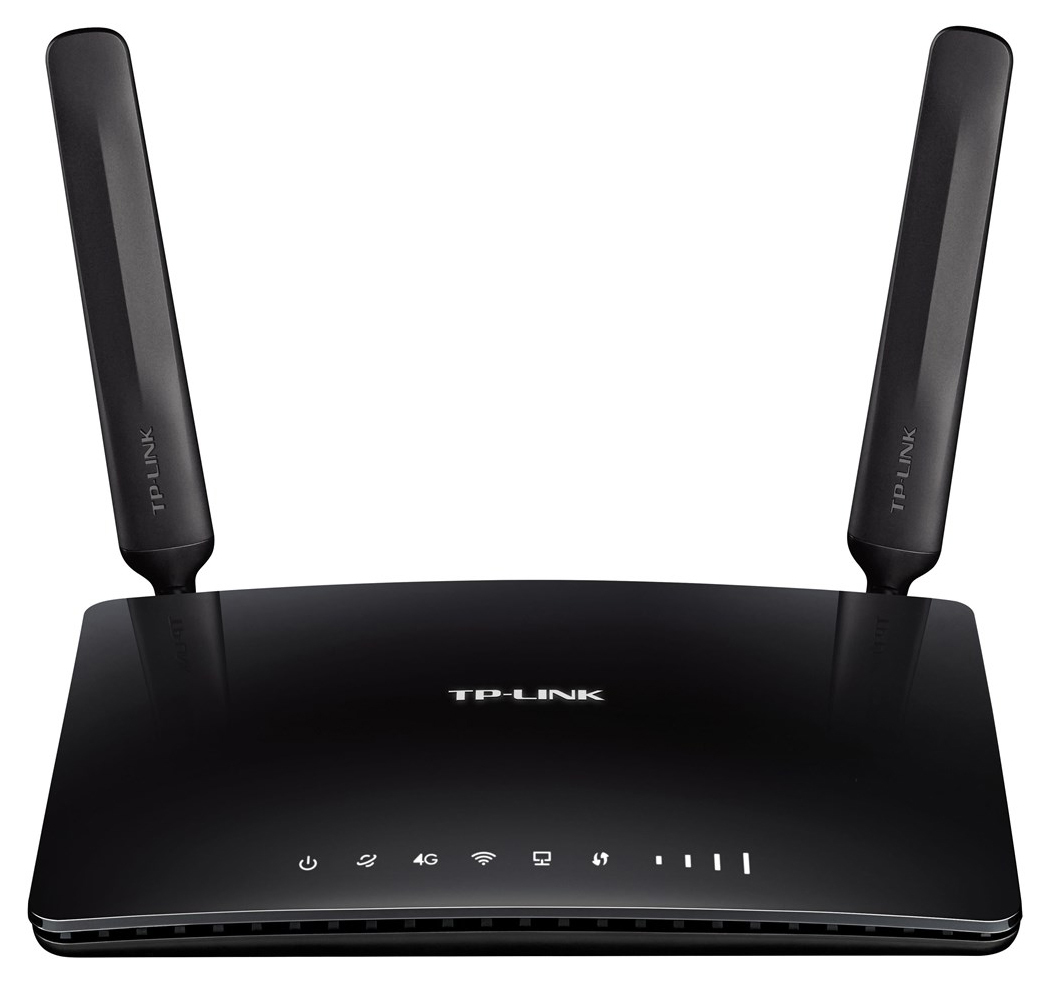 TP-Link TL-MR6400 WLAN Cat4 + N300 Mbps 4G LTE Router (150 Mbit/s im Download, 300 Mbit/s 2,4GHz), schwarz & Amazon Basics Ethernetkabel Cat6, knickgeschützt, 15 ft/4.6 m, 5 Stück, Schwarz
