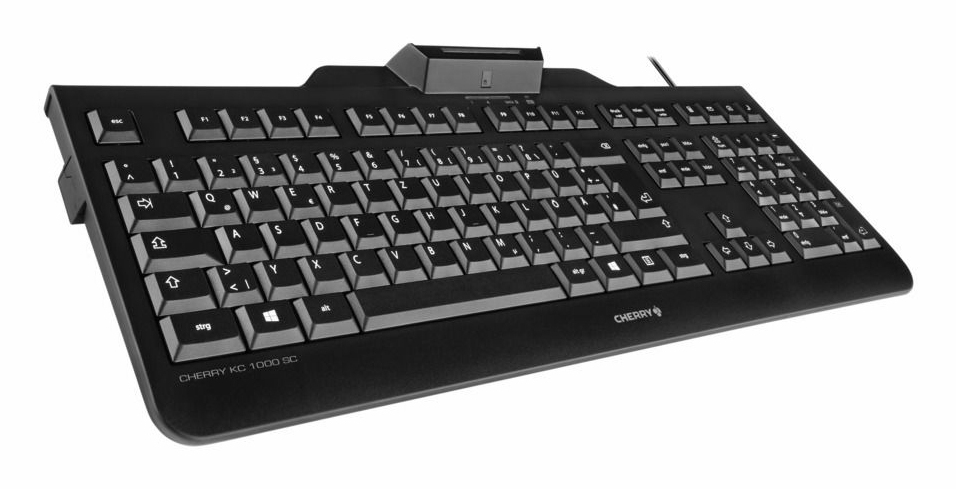 CHERRY KC 1000 SC Kabelgebundene Sicherheitstastatur mit Smart Card Terminal, Smart Card Reader, PIN-Eingabe - (CHE Layout - QWERTZ)