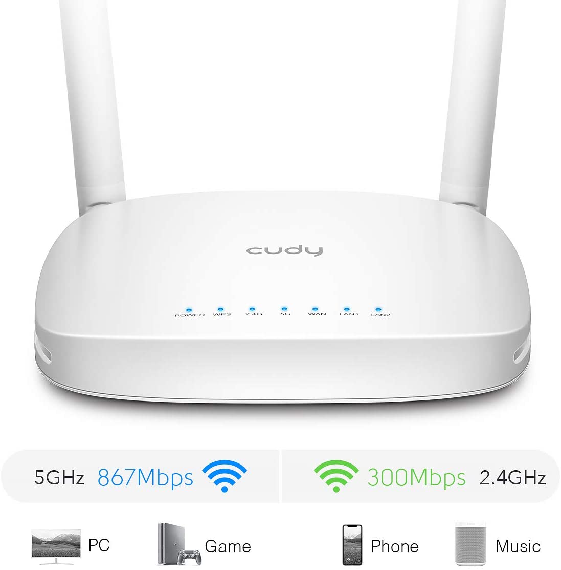 Cudy Dual Band WLAN AC + N Router for cable DSL glass fiber modem connection