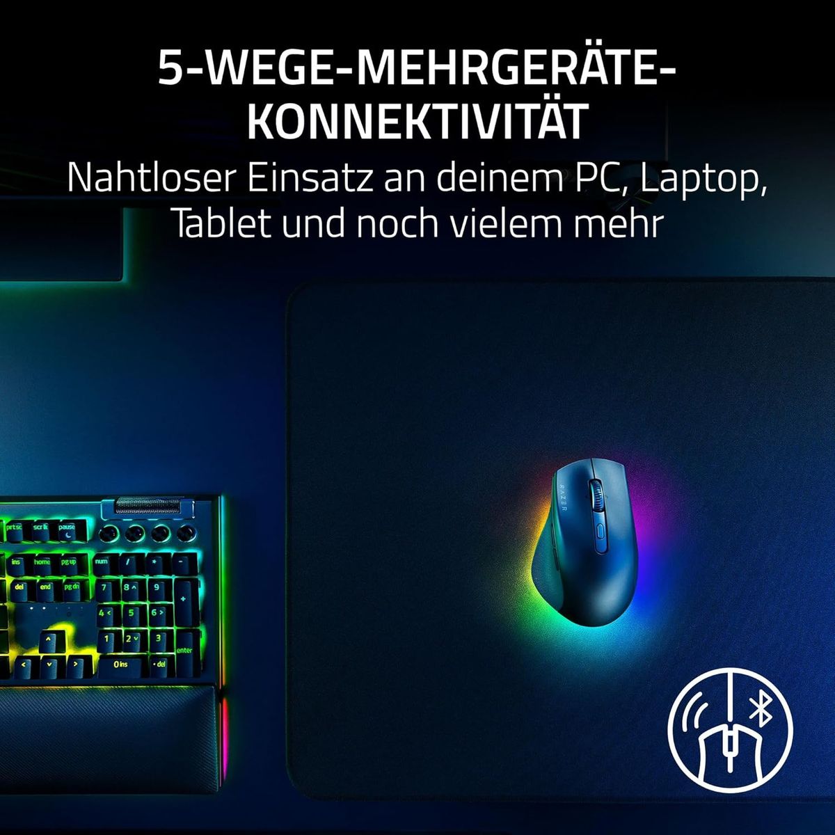 Razer Pro Click V2 Maus Gaming rechts RF Wireless + Bluetooth + USB Type-C Optisch 30000 DPI