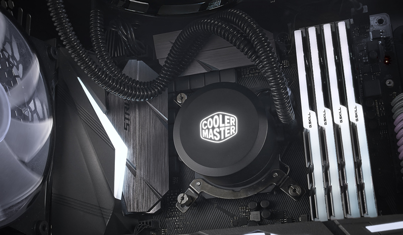 Cooler Master MasterLiquid Lite 240 All-in-One CPU-Flüssigkeitskühler, 240 mm Radiator, 2x 120 mm PWM-Lüfter, 12 V Pumpe, Aluminium, Schwarz