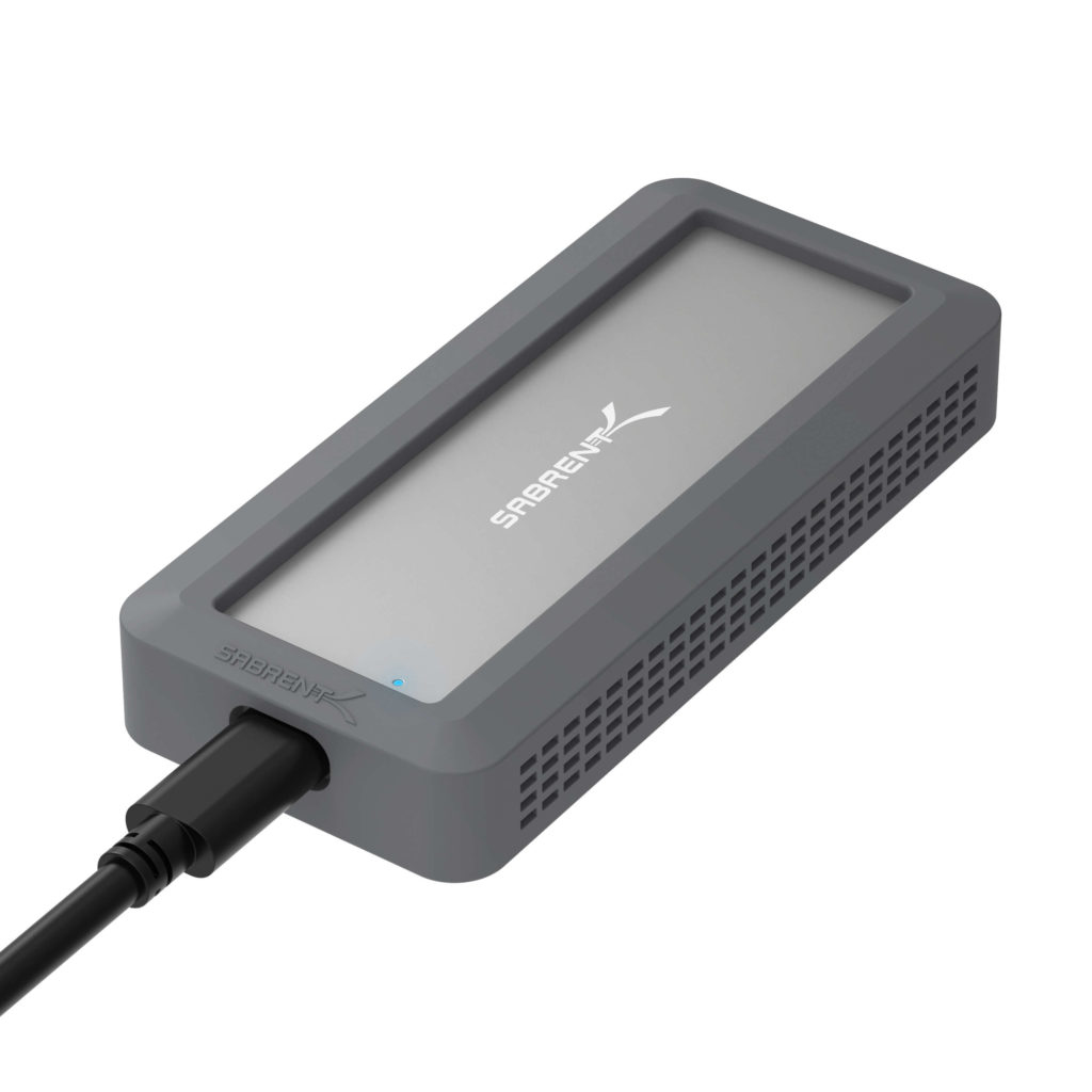 SABRENT M.2 SSD Robustes wasserdichtes Gehäuse, USB C 3.2 Gen 2 auf NVMe SSD, Aluminium Externes M2 NVMe Adapter, mit Kühlkissen 10Gbps, fur nur M Key, Untersützt UASP (EC-WPNE) M.2 Robustes Gehäuse