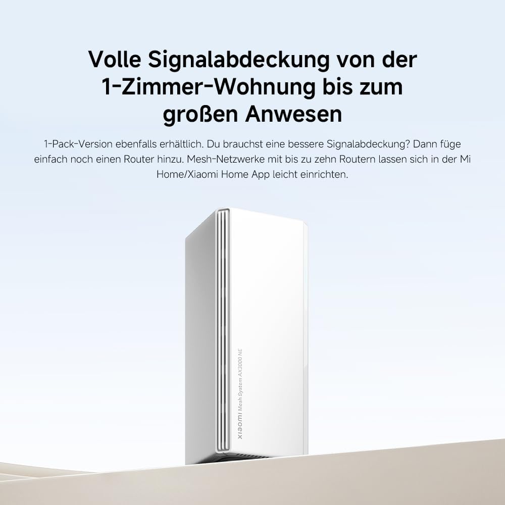 Xiaomi DVB4459GL Mesh-System AX3000 NE Dual-Band (2,4 GHz/5 GHz) Wi‑Fi 6 (802.11ax), Weiß, 4x LAN, 3000 Mbit/s, EU Steckertyp C