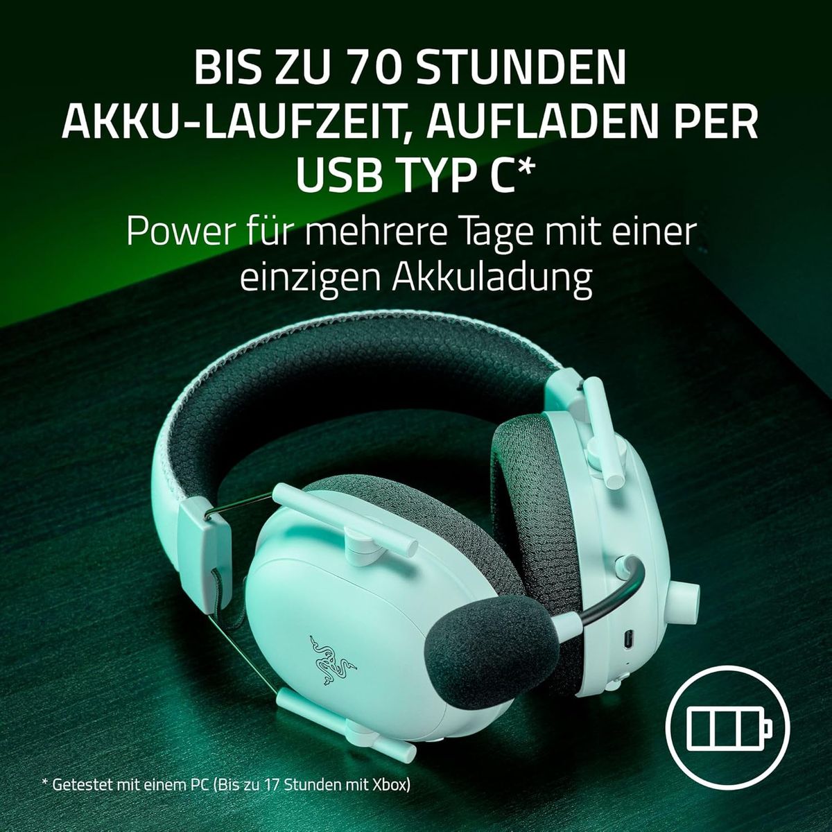 Razer Blackshark V2 Pro (Xbox) - Kabelloses Konsolen E-Sport Headset für Xbox S|X & One (Triforce 50mm Treiber, HyperSpeed Wireless 2,4 GHz, abnehmbares HyperClear Mikrofon) Weiß
