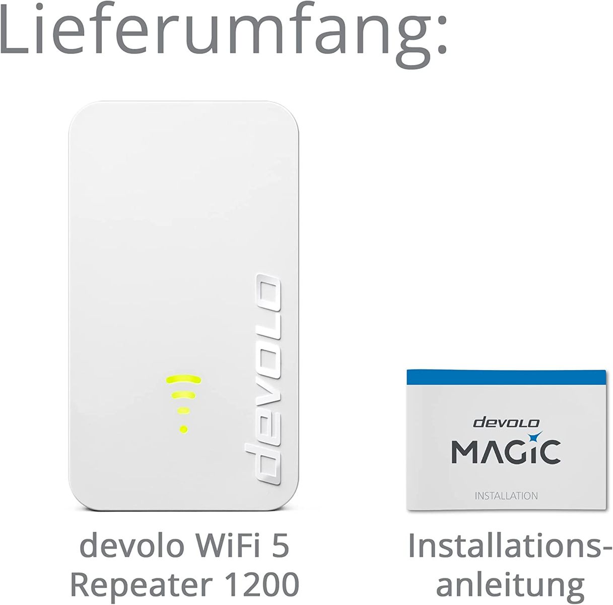 devolo Wi-Fi 5 Repeater 1200 WLAN Repeater bis zu 1.200 Mbit/s Mesh Repeater WLAN Verstärker 1x LAN Anschluss Wi-Fi Repeater WLAN Access Point Wi-Fi 5 1.200 Single