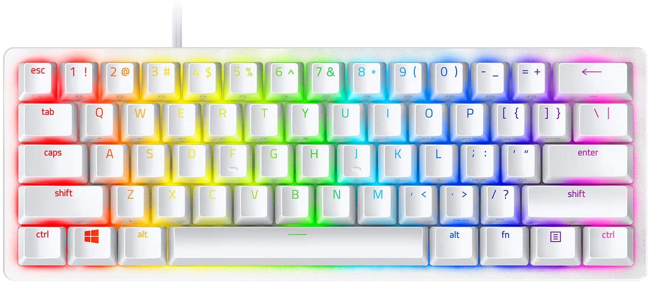 Razer Huntsman Mini Gaming Keyboard Optical Purple Switches Mercury USA Layout QWERTY