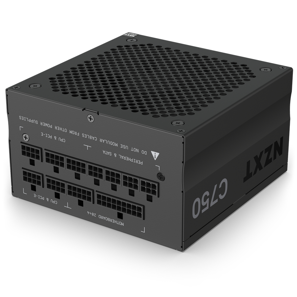 NZXT C750 Gold 750 W PC-Netzteil, vollständig modular, 80 PLUS Gold, ATX 24‑pin, 13,5 cm Lüfter, Schwarz, EU