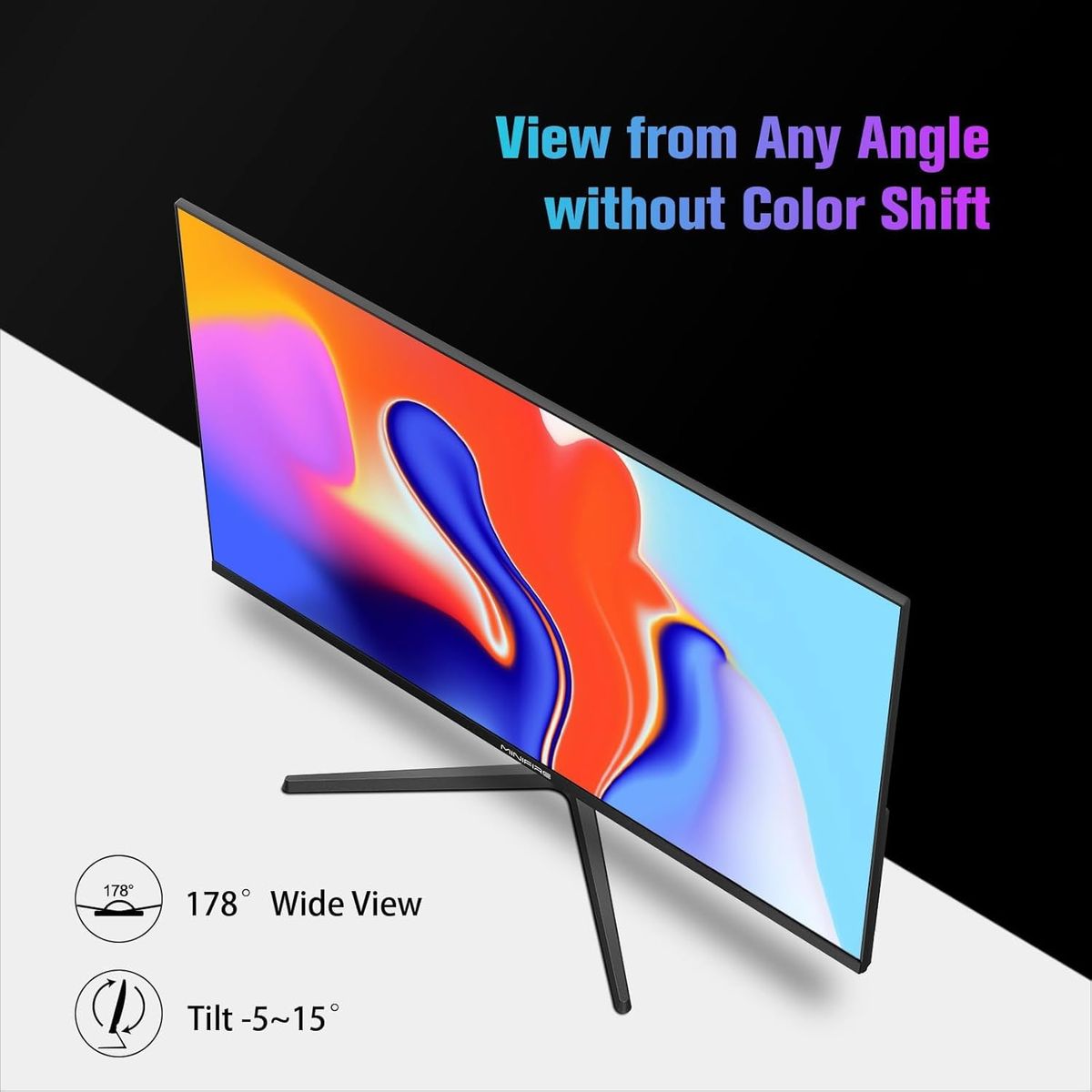 Minifire 24-Zoll USB-C Monitor mit Lautsprecher, 100 Hz, IPS, FHD 1080P Adaptive Sync PC Bildschirm, HDMI USB-C Anschlüsse